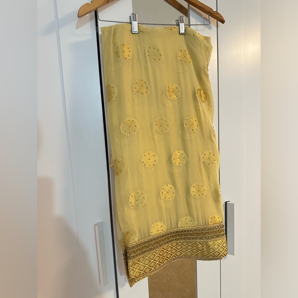 Yellow and Gold Indian Lengha - Picture 8 of 9